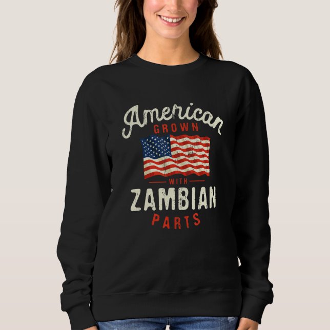 Sudadera American Grown with Zambian Parts Patriotic Nation (Anverso)