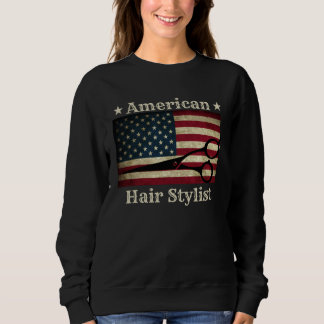 Sudadera American Hair Stylist  Shears Tools American Flag 