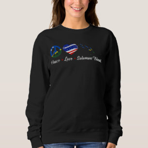 Sudadera American Heart Peace Love Islas Salomón Mapa de la