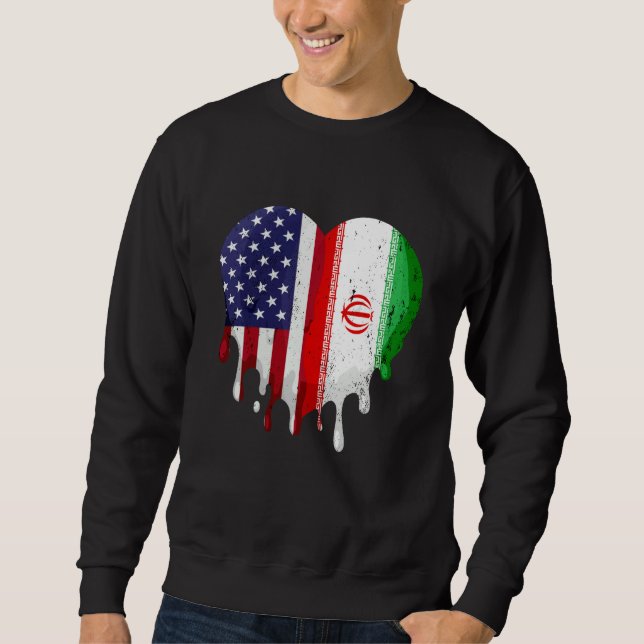Sudadera American Iranian Heritage Month Iran Flag Heart (Anverso)