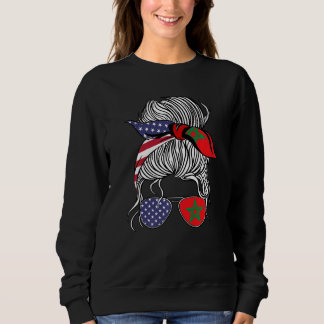Sudadera American Moroccan Patriot Flag Women Girl Morocco 