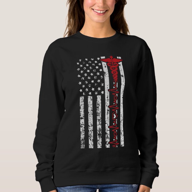 Sudadera American Nurse 4th Of July Patriotic Doctor Med St (Anverso)