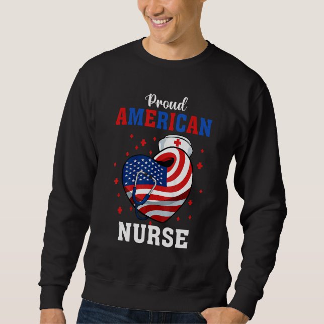 Sudadera American Nurse For Memorial Day and 4th of July (Anverso)