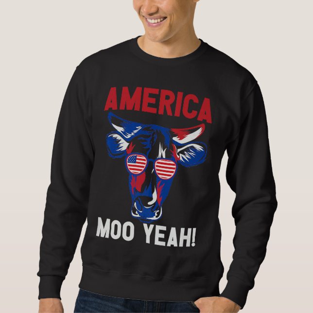 Sudadera American Patriotic Decoration Moo Yeah Premium (Anverso)
