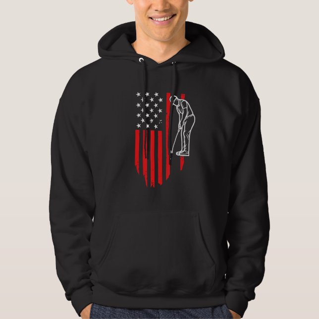 Sudadera American Patriotic Golfer Usa Flag Retro Golf (Anverso)