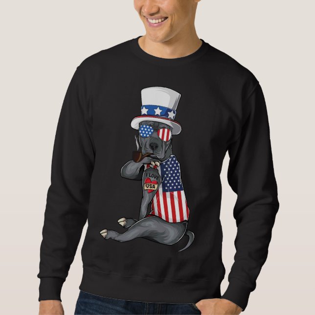 Sudadera American Pitbull Dog Merica 4 De Julio (Anverso)