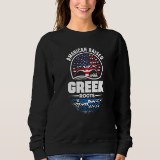 Sudadera American Raised With Greek Roots Greece Greek Flag