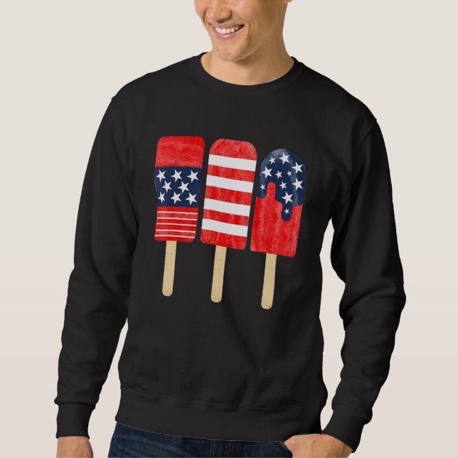 Sudadera American Red White Blue 4th of July USA Ice Cream (Anverso)