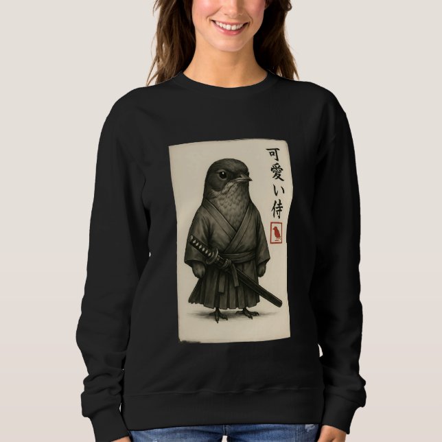 Sudadera American Robin Samurai Ink Art Sumi-e Style Novelt (Anverso)