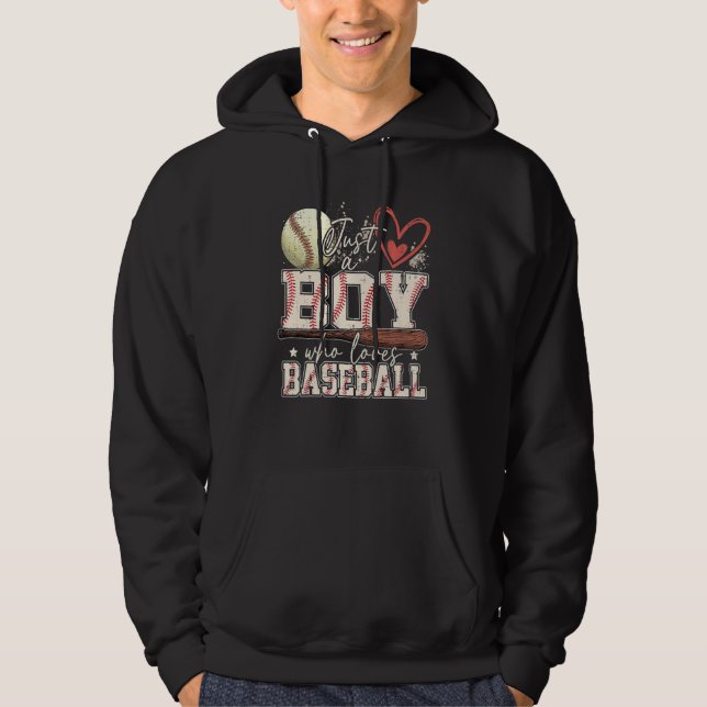 Sudadera American Sport Men Just A Boy Who Loves Baseball G (Anverso)