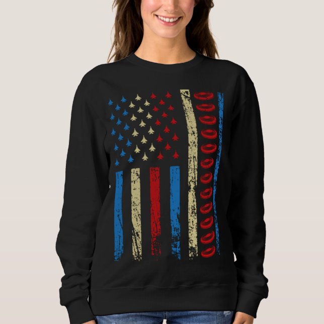Sudadera American Sports Flag 4th Of July Ultimate Frisbee  (Anverso)