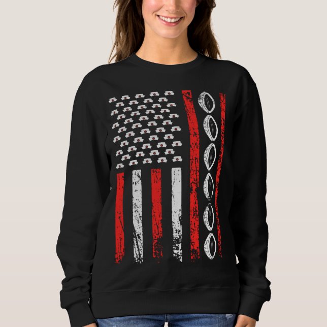Sudadera American Sports Flag National Nurses Day Rugby Foo (Anverso)