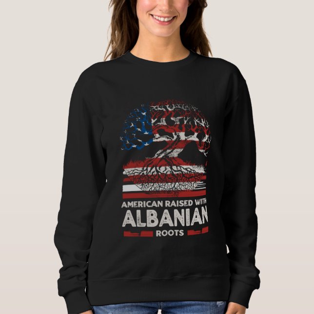 Sudadera American with Albanian Roots Patriotic Albania (Anverso)