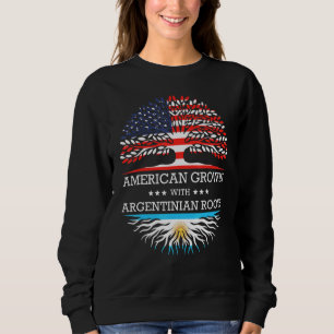 Sudadera Americano crecido con raíces argentinas bandera de
