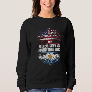 Sudadera Americano Crecido Con Raíces Argentinas Bandera Es