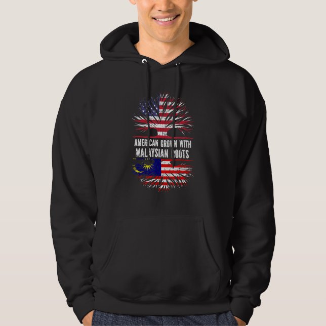 Sudadera Americano crecido con raíces malasias bandera de E (Anverso)