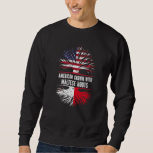 Sudadera Americano Crecido Con Raíces Maltesas Bandera Esta