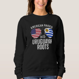 Sudadera Americano Criado Con Raíces Uruguayas Usa Uruguay