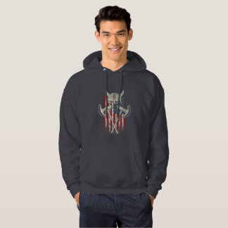Sudadera Americano Viking. Bandera, apenada, casco, hacha