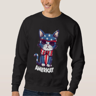 Sudadera Americat Cute Cat  4th of July Men Women