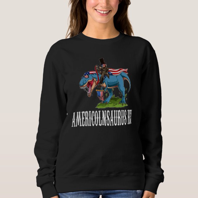 Sudadera Americolnsauro Rex America Rex Abraham Lincoln (Anverso)
