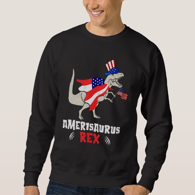 Sudadera Amerisaurus Rex American Flag 4th of July T Rex Di (Anverso)