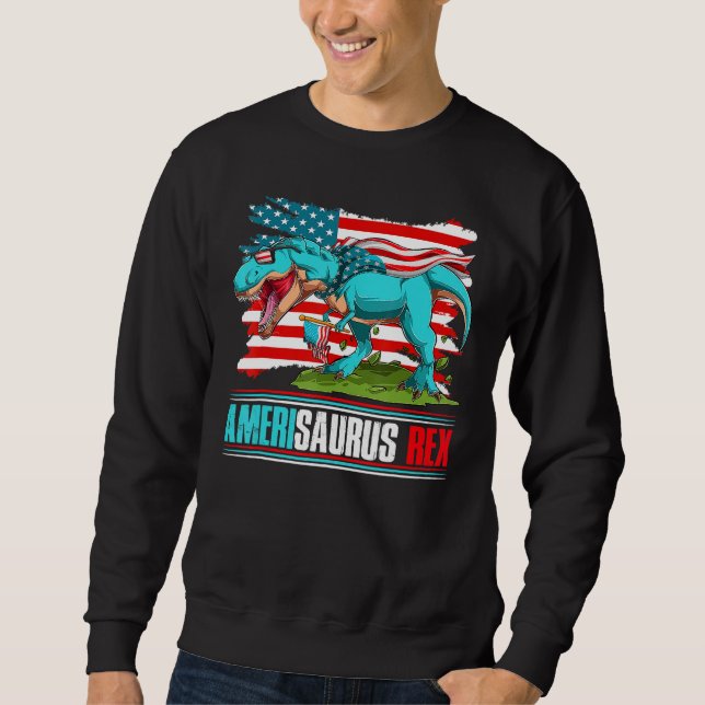 Sudadera Amerisaurus Rex Independence Day USA Party US Patr (Anverso)