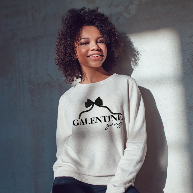 Sudadera Amigo de la banda Galentine Valentine Black Bow (Subido por el creador)