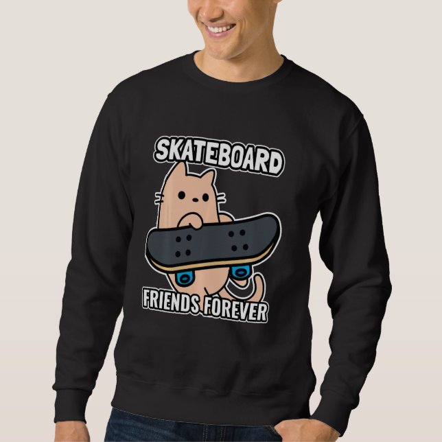 Sudadera Amigos De Cat Y Skateboard Para Siempre Sk8 (Anverso)