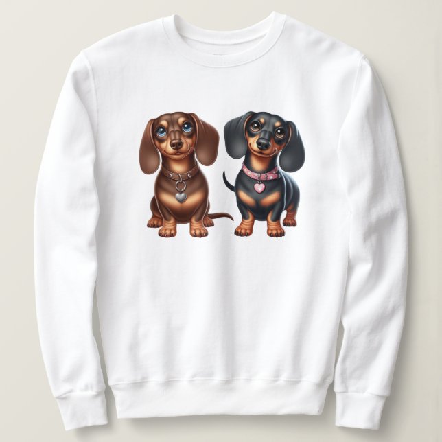 Sudadera Amigos de Cute Dachshund (Anverso del diseño)