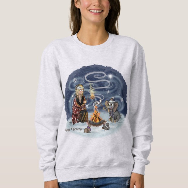 Sudadera Amigos de Santa Chris y Wilbur Sleigh Ride Firesid (Anverso)