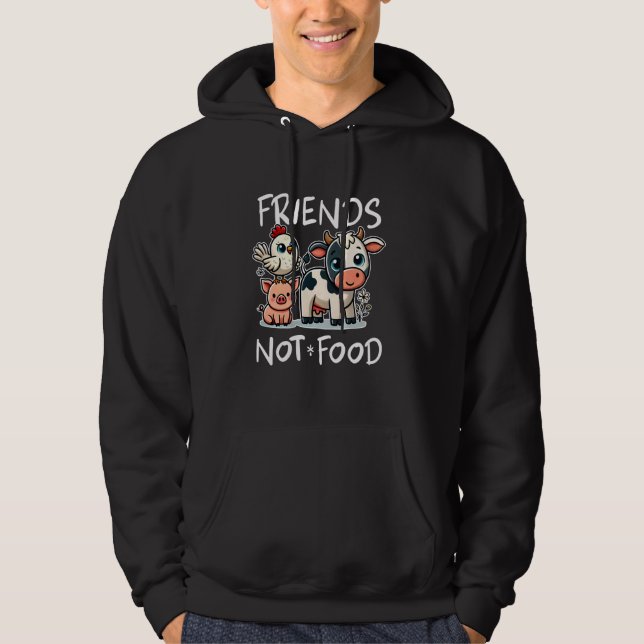 Sudadera Amigos no comida Graciosa Vegetariana Vegetariana  (Anverso)