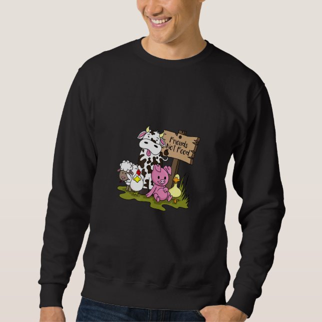 Sudadera Amigos no comida Vegetariano (Anverso)