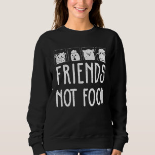 Sudadera Amigos Veganos No Comida Cerdo Vaca Pollo Animal
