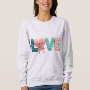Sudadera Amigurumi adorable de ganchillo cartas de amor cor