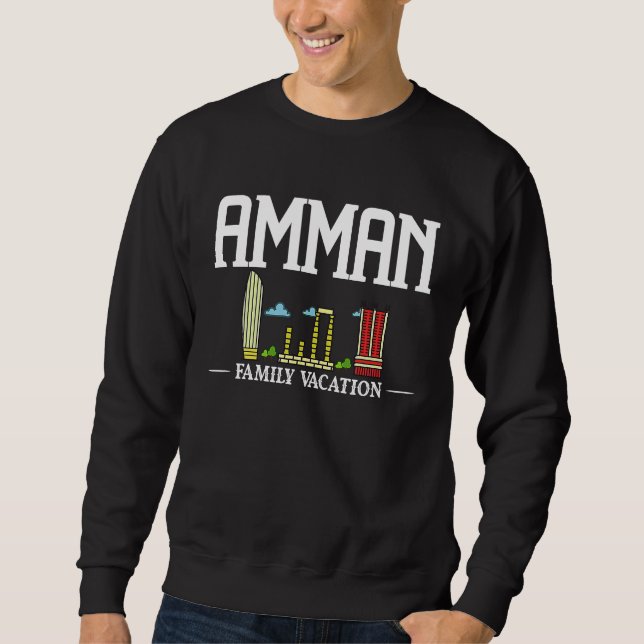 Sudadera Amman Jordan City Trip Skyline Map Travel (Anverso)