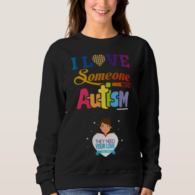 Sudadera Amo A Alguien Con Mugs De Autismo Ect (Anverso)
