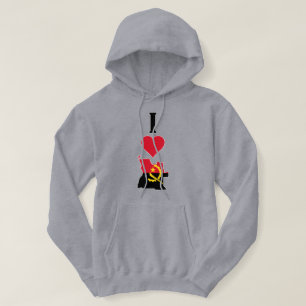 Sudadera Amo a Angola Vertical Corazón Bandera de Angola