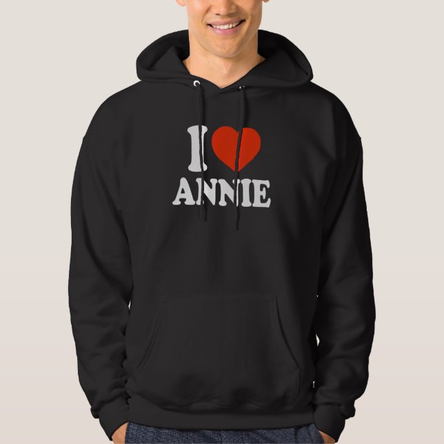 Sudadera Amo a Annie I Heart Annie Red Heart Valentine (Anverso)