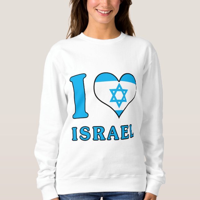 Sudadera Amo a Israel - Tierra Santa - Apoyo judío (Anverso)