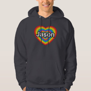 Sudadera Amo a Jason. Te amo, Jason. Corazón