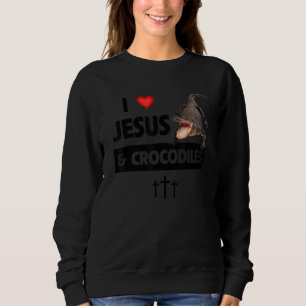Sudadera Amo a Jesús y a los cocodrilos reptiles del sonido
