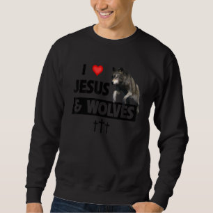 Sudadera Amo a Jesús y a los lobos aullando zoológico crist