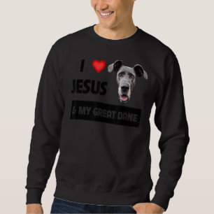 Sudadera Amo A Jesús Y A Mi Gran Perro Danés, Mamá Y Papá C