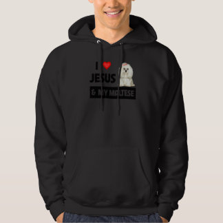 Sudadera Amo A Jesús Y A Mi Madre Perro Maltés Padre Mascot