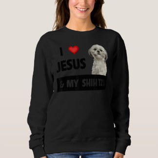 Sudadera Amo A Jesús Y A Mi Madre Shih Tzu Papá Perro Crist