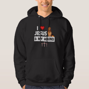 Sudadera Amo a Jesús y a mi mamá y papá perro de caza Blood