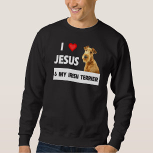 Sudadera Amo A Jesús Y A Mi Perro Terrible Irlandés Mamá Pa