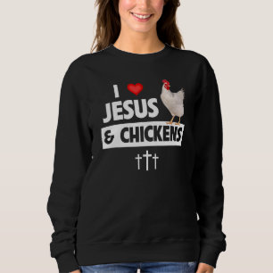 Sudadera Amo a Jesús y Gallos Granjas Cristianas