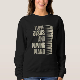 Sudadera Amo a Jesús y tocar piano creyente cristiano